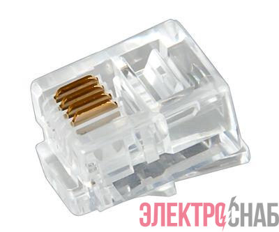Разъем телефонный RJ-14 6P4C (уп.100шт) Rexant 05-1012