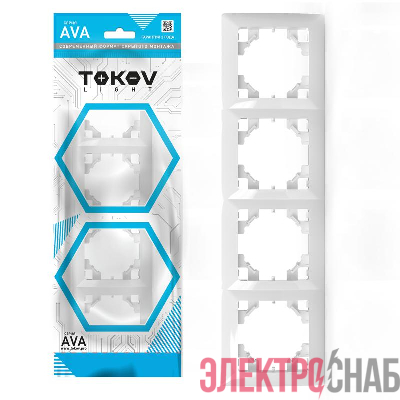 Рамка 4-м AVA бел. TOKOV ELECTRIC TKL-AV-RM4-C01