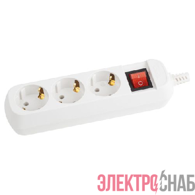 Колодка удлинителя 3-м с заземл. KX-3es с выкл. Эра Б0028342