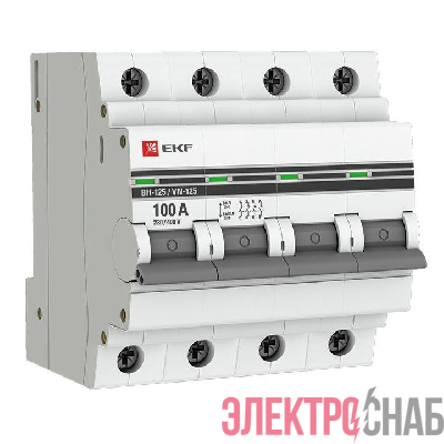 Выключатель нагрузки 4п 100А ВН-125 PROxima EKF SL125-4-100-pro