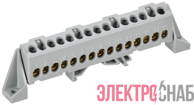 Шина L &quot;фаза&quot; в комб. изол. &quot;Стойка&quot; 6х9-15-Ср TEKFOR IEK TF-NN10-15-DP-K03