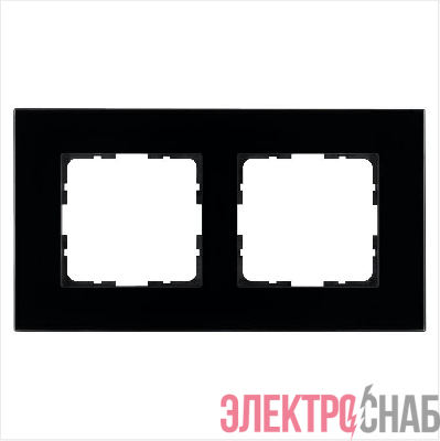 Рамка 2-м G-Glass стекло черн. Black Glass Jasmart G1002GB