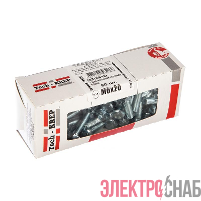 Болт с шестигранной головкой DIN933 М6х20 оцинк. (уп.80шт) Tech-Krep/Zitar 105201