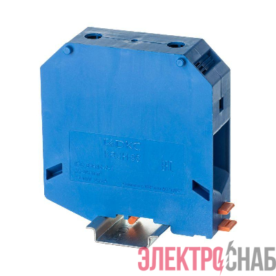 Клемма проходная винтовой зажим 2 точки подключения 95кв.мм син. DKC KRUH-95-BU