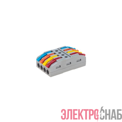 Клемма СМК 222-424 проходная 4 полюса (0.08-4кв.мм) сер. Rexant 07-5246