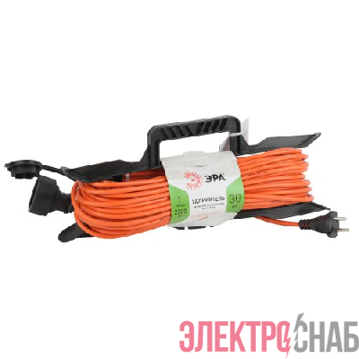 Удлинитель-шнур на рамке 1х30м без заземл. 10А IP20 UFx-1-2х1.0-30m ПВС 2х1 Эра Б0043041