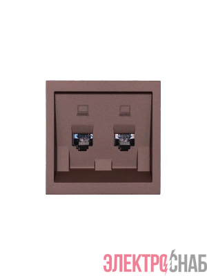 Розетка 2-мест. компьютерная СП ZIMA IP20 шоколад LEZARD 704-7388-141
