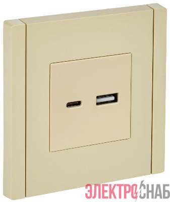 Розетка USB A+C 3.1А FORTE&PIANO FP450 ваниль IEK FP-U22-D31-K10