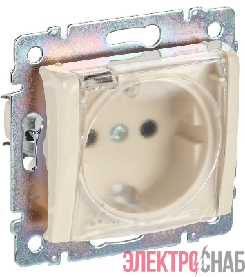 Розетка 1-м СП Valena 16А IP44 2P+E защ. шторки с крышкой немецк. стандарт механизм сл. кость IEK 774120