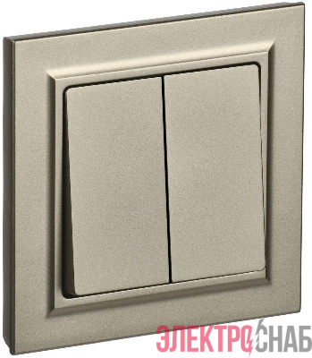 Выключатель 2-кл. СП BRITE ВСР10-2-0-БрШ 10А в сборе шампань IEK BR-V20-0-10-K37-F