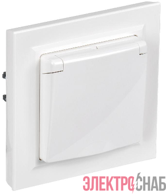 Розетка с крышкой Brite 16А IP44 РСбш10-3-44-БрБ механизм бел. в сб. IEK BR-R16-16-44-K01-F-PRO
