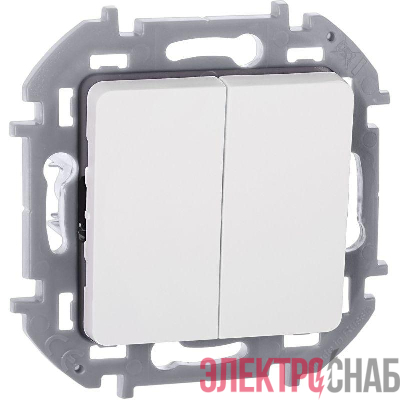 Выключатель 2-кл. Inspiria 10А IP20 250В 10AX механизм бел. IEK 673620