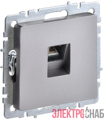 Розетка компьютерная СП RJ45 кат.5E BRITE РК10-БрС механизм сталь IEK BR-K10-1-K46
