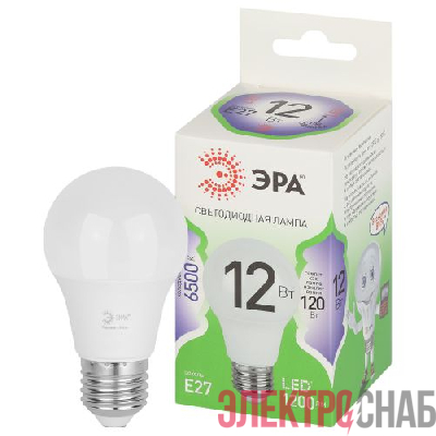 Лампа светодиодная GREEN LINE A60-12W-865-E27 GL 12Вт груша 6500К свет холод. E27 Эра Б0067129