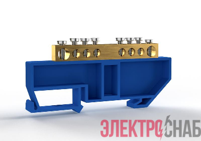 Шина нулевая на DIN-изоляторе 6х9мм 8 отвер. латунь TOKOV ELECTRIC TKE-BCB-69-8-DIN/N