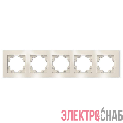 Рамка 5-м Афина стеклянная сл. кость (ivory) UNIVersal 2276