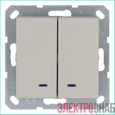 Выключатель 2-кл. 10А IP20 с подсветкой механизм тауп Jasmart G3023NT