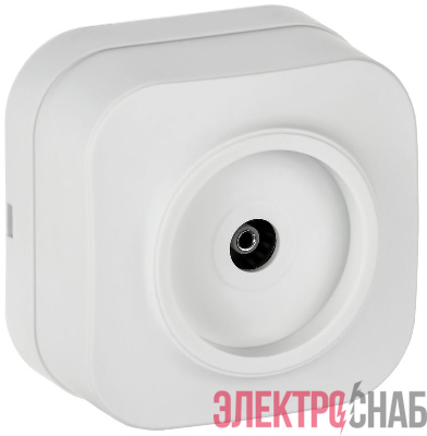 Розетка телевизионная TV 1-м ОП GLORY РТВ20-ХБм бел. матов. IEK EAH10-K01M