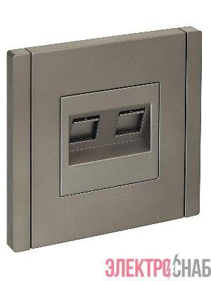 Розетка компьютерная 2-м RJ45 кат.5E FORTE&PIANO FP533 сталь IEK FP-K20-1-K46