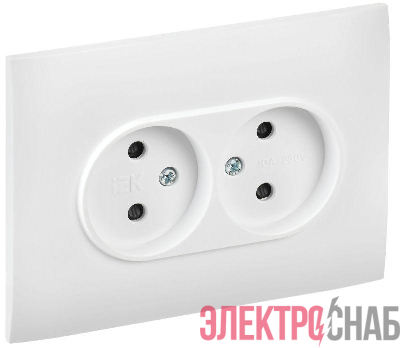 Розетка 2-м SKANDY 10А без заземл. защ. шторки в сборе SK-R09W арктич. бел. IEK SK-R23-10-K01-F