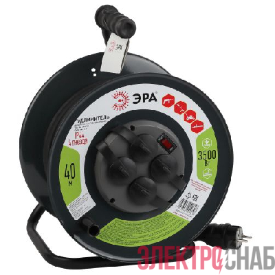 Удлинитель на метал. катушке 4х40м с заземл. 16А IP44 RMx-4es-3х1.5-40m-IP44(KG) КГ 3х1.5 Эра Б0046848