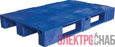 Паллет 1200x800х150 сплошной, на 3-х полозьях  синий TR 1208-1 TR 1208-1