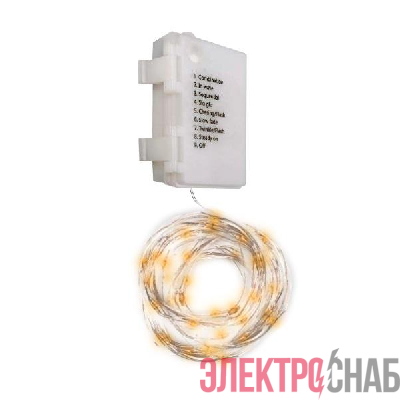 Гирлянда DC-G03-120Y 120microLED 12.1м 8реж. 3xAA (не в компл.) желт. ФАZА 5047792