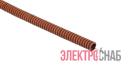 Труба гофрированная ПВХ d25мм с протяжкой дуб (УП.25м) ELASTA IEK ET-TG21-121-025-025-K24