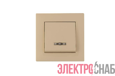 Выключатель 1-клав. с подсветкой Karea RIZZ крем Makel 88010021