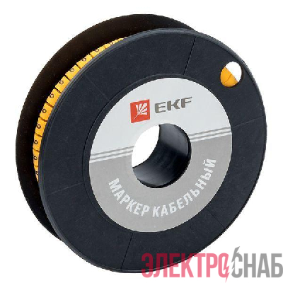 Маркер каб. 6.0кв.мм "9" (ЕС-3) (уп.350шт) EKF plc-KM-6-9