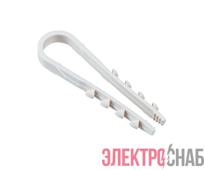 Дюбель-хомут PCD-R 05-10-45-100WH для круглого кабеля PA6.6 бел. (уп.100шт) JazzWay 5054783