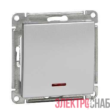Выключатель 1-кл. СП W59 10А IP20 10AX с подсветкой механизм матов. хром SE VS110-153-5-86