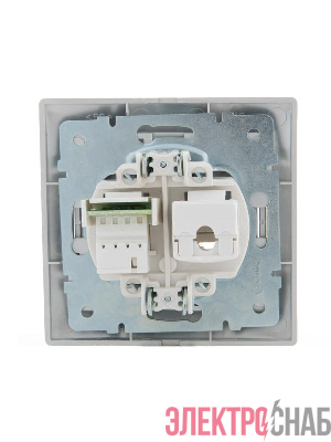 Розетка компьютерная + телефонная 2-м СП Mira RJ45 + RJ11 сер. метал. LEZARD 701-1010-143