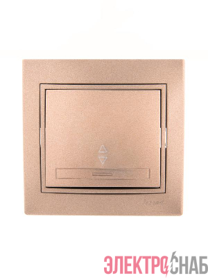 Переключатель проходной 1-кл. СП Mira 10А со вставкой свет. корич. перламутр. LEZARD 701-3131-105