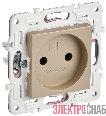 Розетка SKANDY 10А без заземл. без защ. шторок SK-R02Sa песочн. IEK SK-R10-10-K98