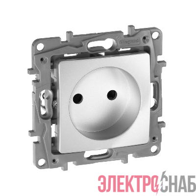 Розетка 1-м СП Etika 16А IP31 250В 2P без заземл. защ. шторки немецк. стандарт винтов. клеммы механизм алюм. IEK 672434