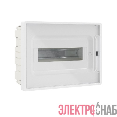Щиток встраиваемый Фрейм (FRAME) ЩРв-п-12 12мод. с прозр. дверцей с 2 шинами PEN на 6 и 8 отверст. бел. DKC F12B1WT