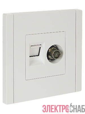 Розетка 2-м TV+RJ45 кат.5E FORTE&PIANO FP236 бел. IEK FP-AK20-1-K01