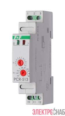 Реле времени PCR-513 8А 230В 1 перекл. IP20 задержка включ. монтаж на DIN-рейке F&F EA02.001.003