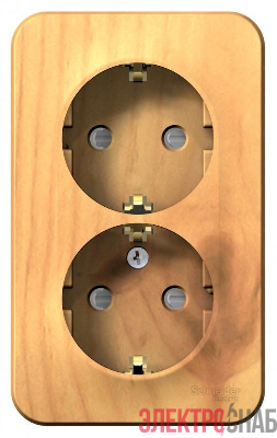 Розетка 2-м ОП Blanca 16А IP20 250В с заземл. защ. шторки с изолир. пластиной ясень SE BLNRA011215