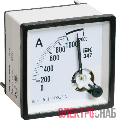 Амперметр Э47 72х72мм 1000/5А кл. точн. 1.5 IEK IPA10-6-1000-E