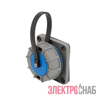 Розетка настенная фланцевая влагозащищенная с крышкой 16А 2Р+РЕ IP68 Rexant 111-124