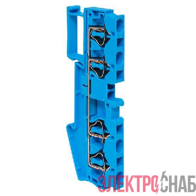 Колодка клеммная ST-4 41А 4 вывода пружинная син. EKF plc-jxb-st-4-4-blue