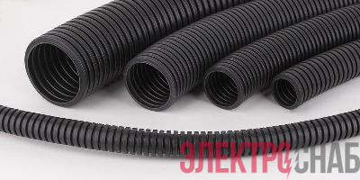 Труба гофрированная ПВХ легкая d50мм с протяжкой черн. (уп.15м) Ruvinil 15001Ч