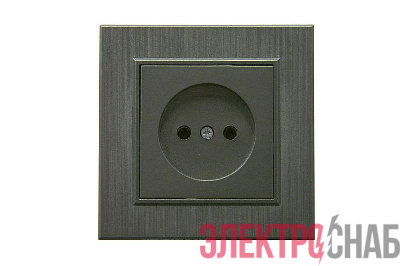 Розетка 1-м Karea LINE STAR без заземл. дым. металлик Makel 86050022