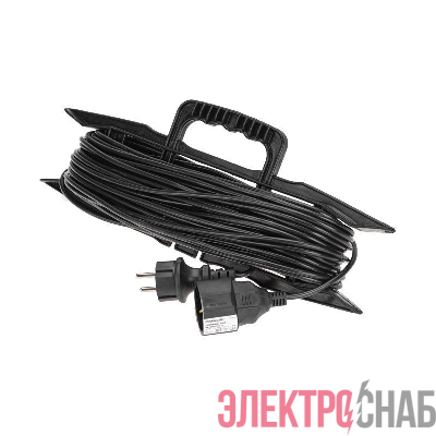 Удлинитель-шнур на рамке 1х30м с заземл. 6А 1.3кВт IP20 ПВС 3х0.75 черн. PROconnect 13-4915