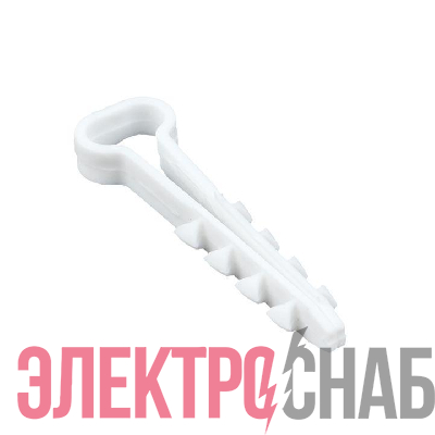 Дюбель-хомут d5-10мм для плоского кабеля полипропилен бел. (уп.50шт) EKF plc-cd-5x10w