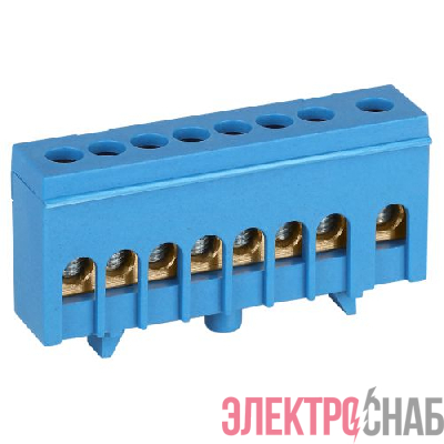 Шина N ноль в изолированном корпусе на DIN-рейку ШНИ-6х9-8-Д син. NO-224-98 Эра Б0062969