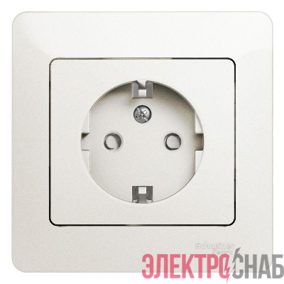 Розетка 1-м СП Glossa 16А IP20 с заземл. защ. шторки в сборе перламутр. SE GSL000644