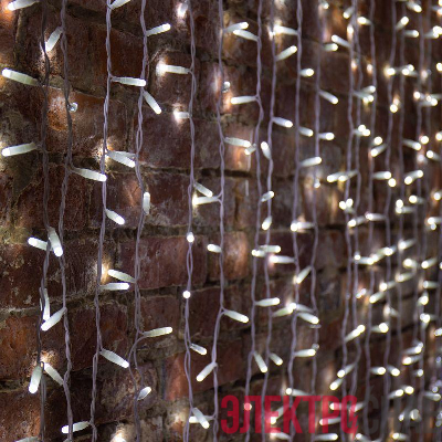 Гирлянда светодиодная "Светодиодный Дождь" 2х3м 600LED бел. 70Вт 230В IP65 постоян. свечение провод бел. (нужен шнур питания 303-500-1) Neon-Night 235-135